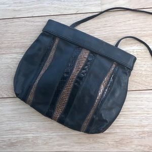 Authentic vintage leather and snakeskin purse